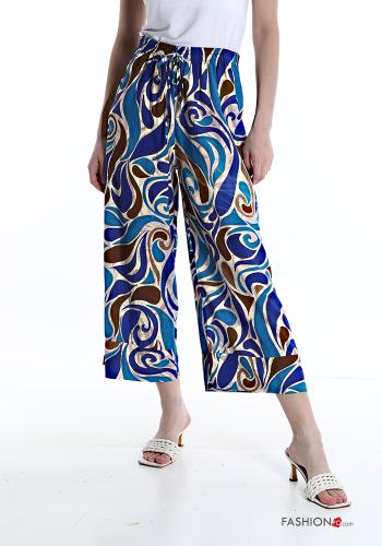  Abstract print Trousers with bow