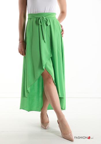  Falda Longuette con moño  Verde