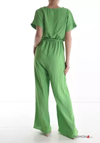  v-neck Jumpsuit with bow
