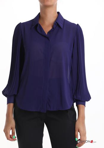  pleated Shirt  Blue marine