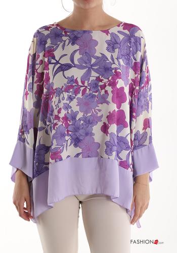  Blumenmuster Bluse 