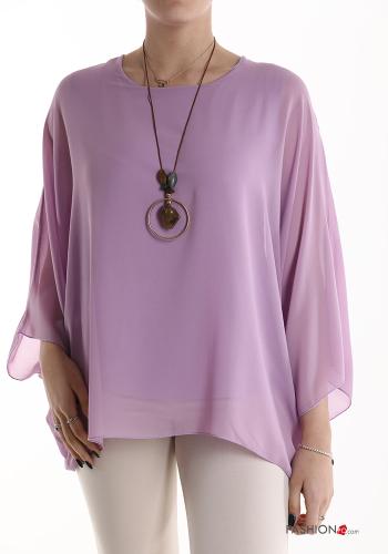  Blouse with necklace Wisteria