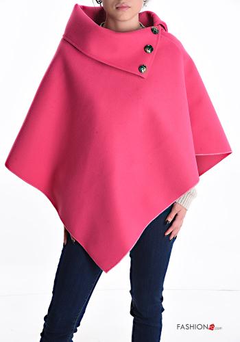  Poncho with buttons Fucsia