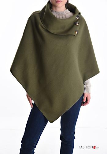  Poncho with buttons Light olive