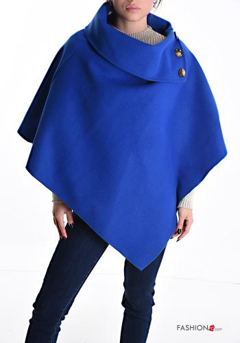  Poncho with buttons Blue