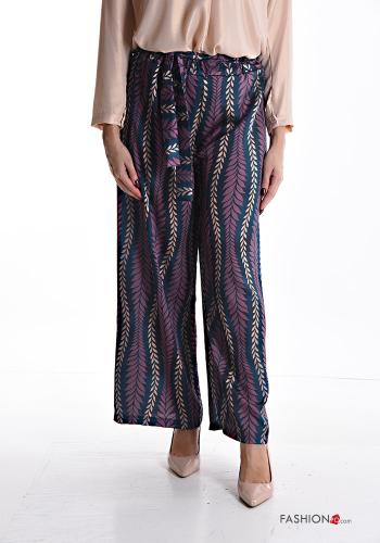  Patterned Trousers with drawstring with elastic