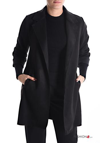  Duster Coat with pockets Black