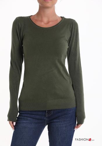  Pull col rond  Vert militaire