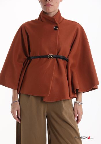  Cape with belt with buttons
