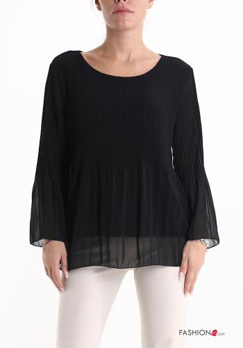  pleated Blouse  Black
