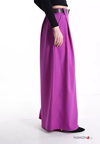  wide leg Trousers with belt with elastic with pockets