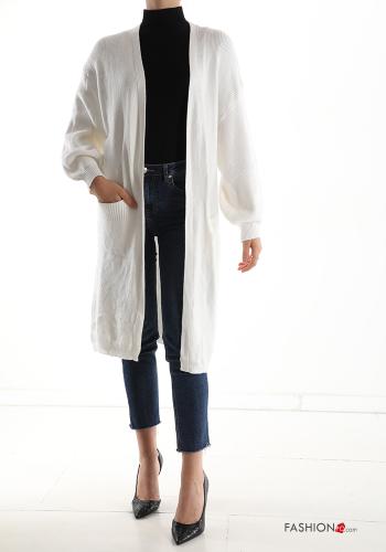  Cardigan with pockets White