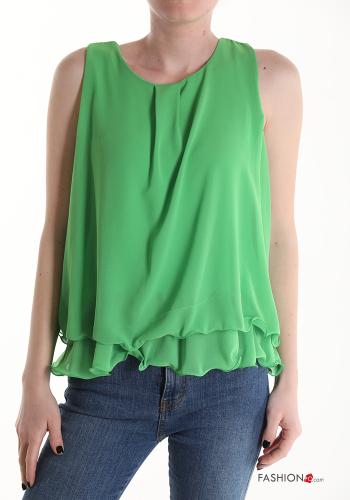  Tank-Top with flounces Green