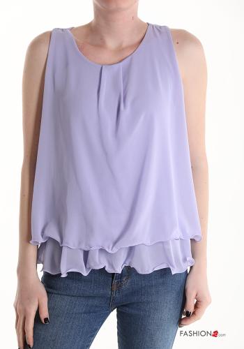  Tank-Top with flounces Periwinkle