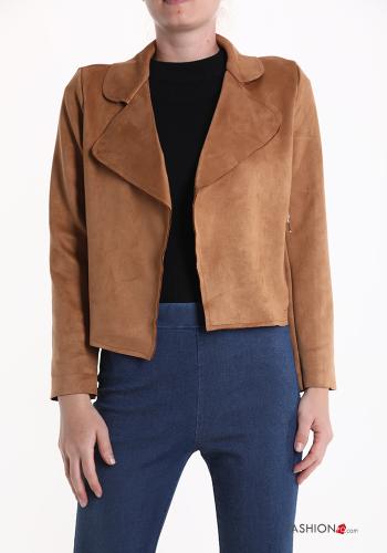  Bolerino camoscio con zip  Bronzo
