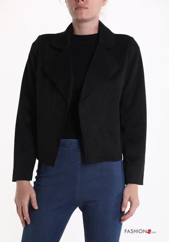  Bolerino camoscio con zip  Nero