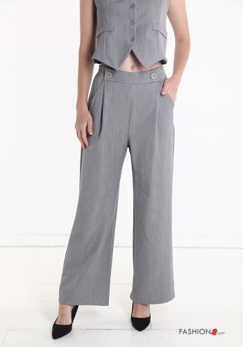  Pantalone con tasche con elastico  Grigio 30%