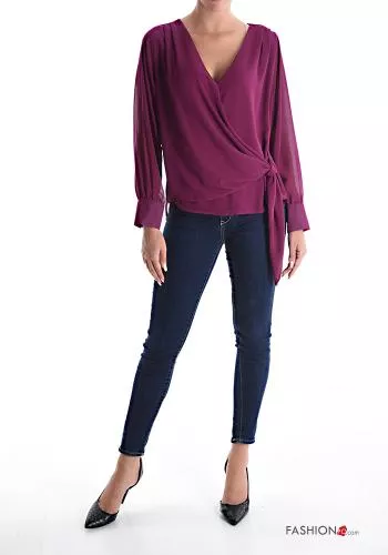  Blouse with knot 3/4 sleeve