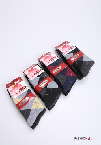 Geometric Patterned Cotton Thermal socks