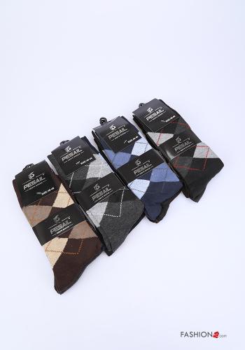  Geometric pattern Cotton Stockings 