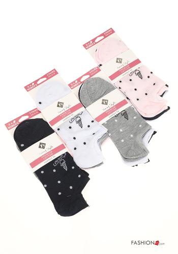  Calcetines invisibles de Algodón Estampado de lunares 