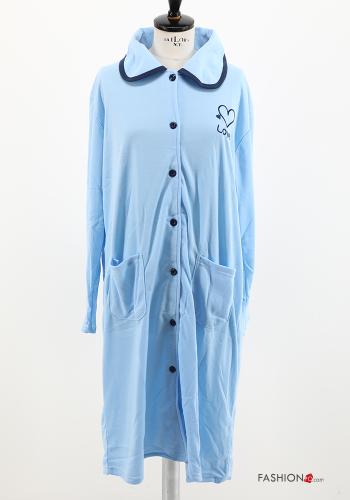 15-teiliges Set Nachthemd aus Baumwolle mit Knöpfen mit Taschen