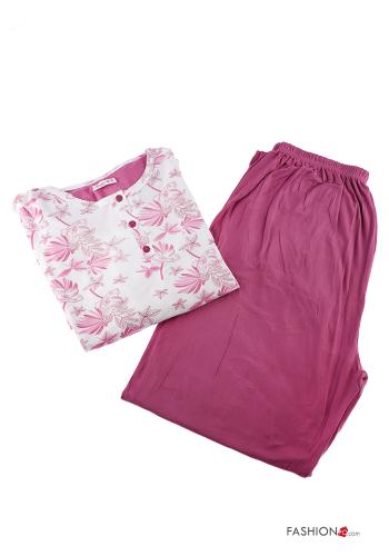 15-piece pack Floral Cotton Pyjama set with buttons