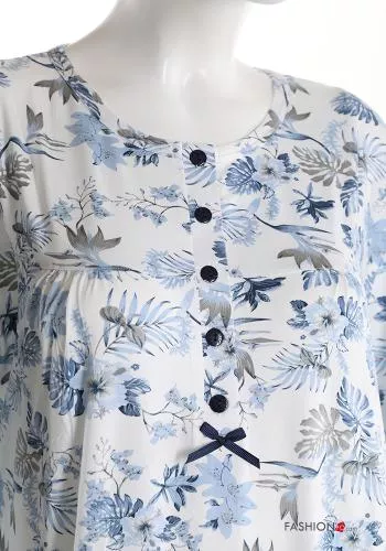 Set 15 pezzi Camicia da notte in Cotone Fantasia floreale con bottoni 