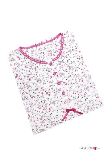 Pack de 15 peças Camisa de noite em Algodão Floral com botões 