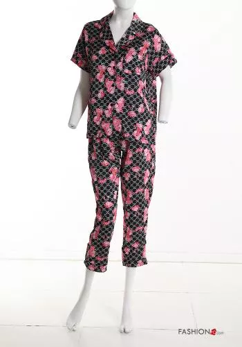  Blumenmuster Voller Pyjama 