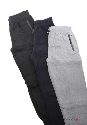  Pantalon de jogging en Coton avec fermeture éclair avec élastique avec poches 