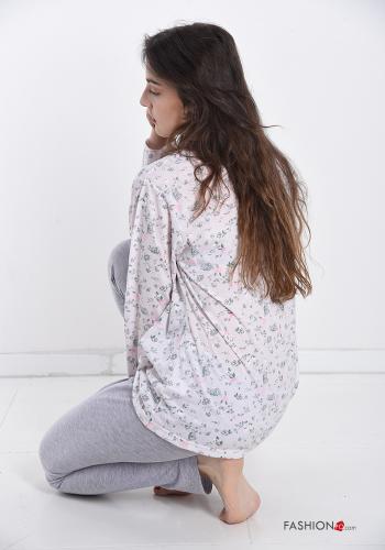  Pigiama completo in Cotone con bottoni 