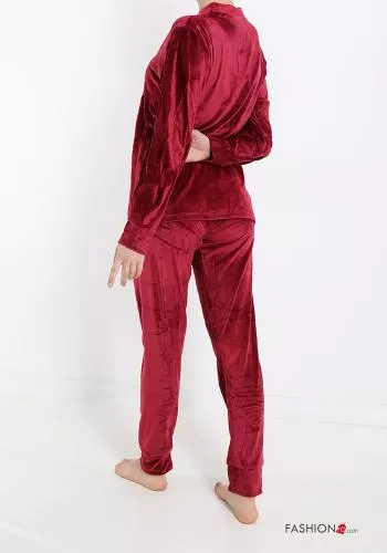 Bedrucktes Muster Samt Voller Pyjama