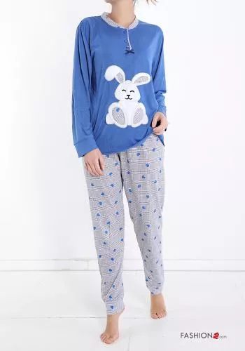 Pijama completo de Algodón Estampado animales