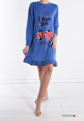  Patterned Cotton Night dress with buttons
