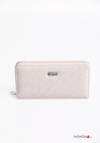  faux leather Wallet with zip Cinder grey