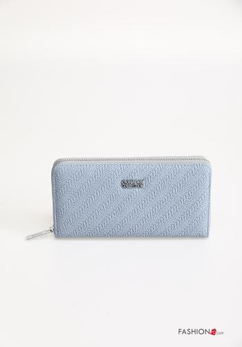  faux leather Wallet with zip Light -blue