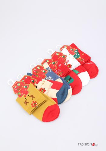  Calcetines de Algodón Navidad 