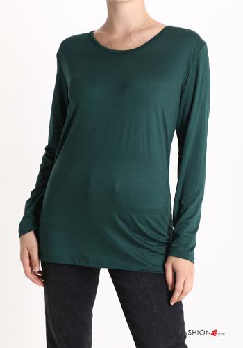  Casual Long sleeved top  Pine green