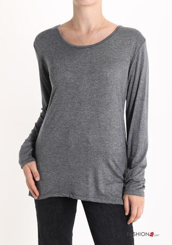  Casual Long sleeved top  Grey