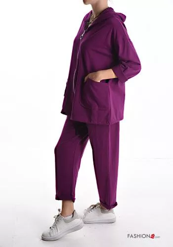  Trainingsanzug aus Baumwolle mit Taschen mit gummizug mit Kapuze mit Reißverschluss