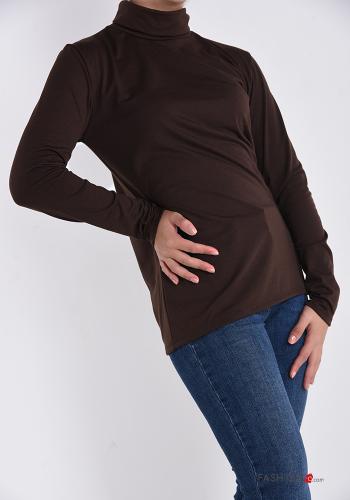  Long sleeved top Rollneck Brown