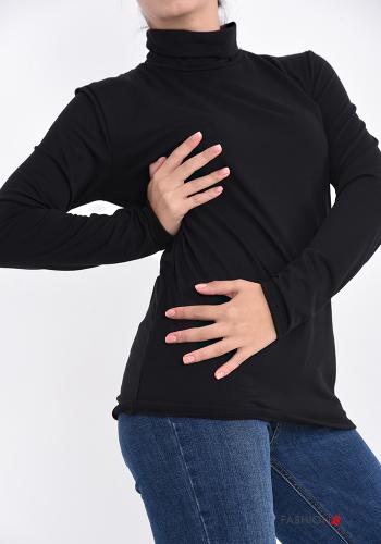  Long sleeved top Rollneck Black