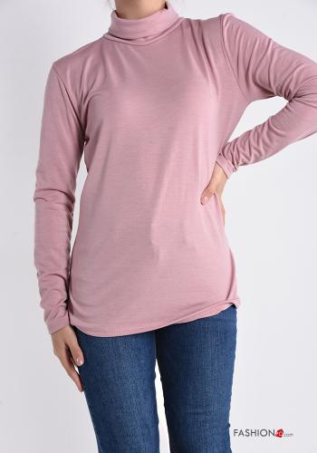  Long sleeved top Rollneck Pink