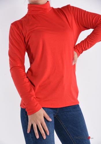  Long sleeved top Rollneck Red
