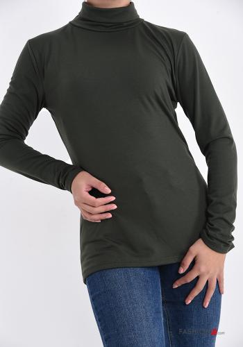  Long sleeved top Rollneck Military green
