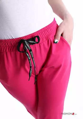  Pantalones deportivos de Algodón con bolsillos con moño 