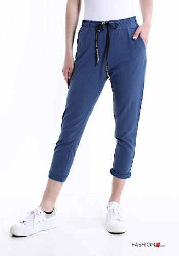  Pantalones deportivos de Algodón con bolsillos con moño  Azul Klein