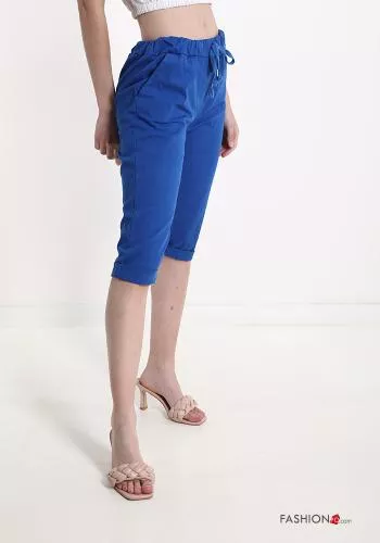 Cotton Cropped Trousers with pockets with bow