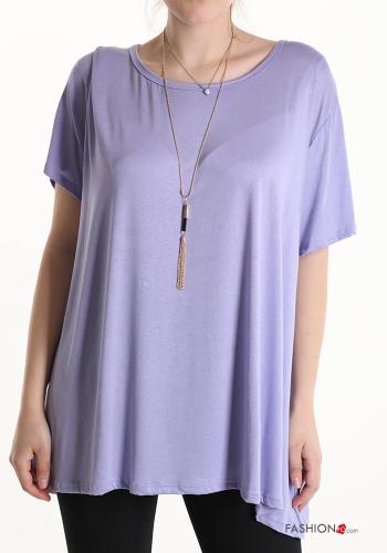  T-shirt with necklace Amethyst